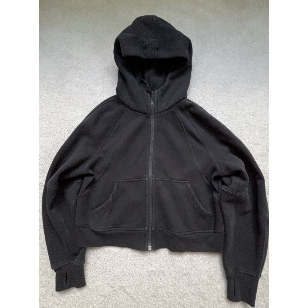 Lululemon Scuba Oversized Full Zip Cropped Hoodie Black Size XS/S